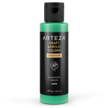 ARTEZA Craft Acrylic Paint A606 Shamrock Green 4fl ounces Bottle Water-Based Blendable Matte Acrylic Paint for Art & DIY Outdoor Projects