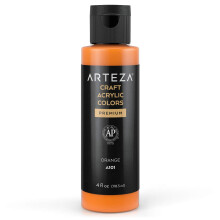 ARTEZA Craft Acrylic Paint A101 Orange 4fl ounces Bottles Water-Based Blendable Matte Acrylic Paints for Art & DIY