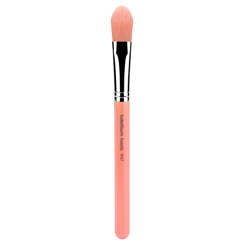 Bdellium Tools Pink Professional Makeup Brush - Bambu Series 947 Small Foundation - With Soft Synthetic Fibers For Even Finish ( 1Pc)
