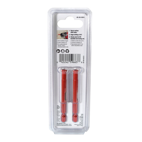 Milwaukee Milwaukee 49-56-0501 Diamond MAX 1/4" Diamant Grit Boor 2-Pack 2