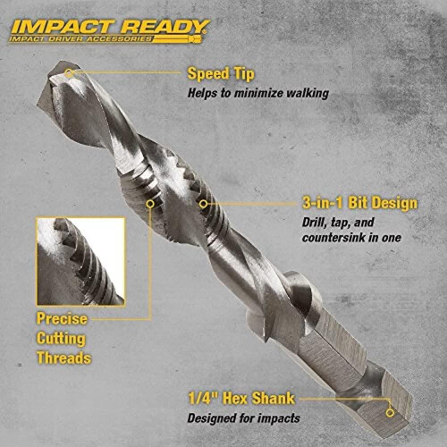 DeWalt Taraud     percussion DEWALT DWADTQTR1024 Impact Ready 10-24 UNC, capacit    1/4"" 1