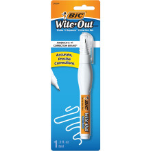 BIC Wite-Out Brand Shake 'n Squeeze Korrekturstift, 8 ml Flssigkeit, 1 Packung mit weien Stiften, schnell zu reinigen und einfach zu verwenden, Sti