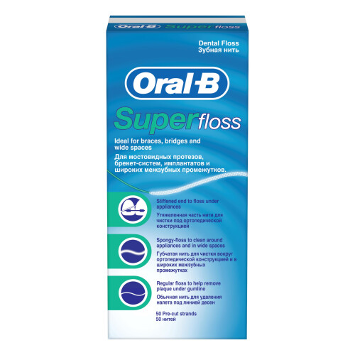 Oral-B Oral B Floss Super Pre-Cut Strands 50m