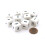 Set of 10 D6 Six-Sided 16mm Opaque Numbered Dice - White with Black Numbers 1