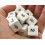 Set of 10 D6 Six-Sided 16mm Opaque Numbered Dice - White with Black Numbers 2
