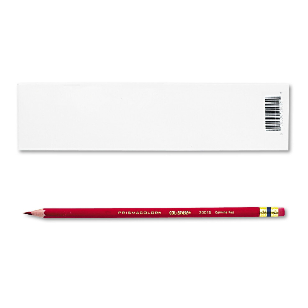Expo Prismacolor 20045 Col-Erase Pencil W/Eraser Carmine Lead/Barrel Dozen Red