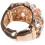 Guess GUESS "Basic" Roze Gouden Domed Multi-Stone Verstelbare Ring, Maat 7-9 2