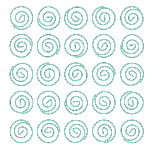 JAM PAPER Circular Paper Clips - Round Paperclips - Teal - 50/Pack 2