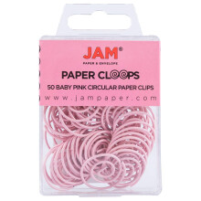 JAM PAPER Ronde Paperclips - Baby Pink Pastel - 50/Pack