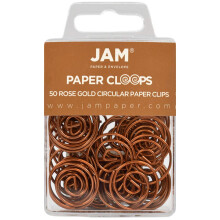 JAM PAPER Circulaire paperclips - Ronde paperclips - Rose goud - 50/pak