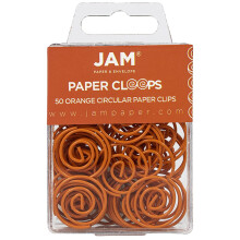 JAM PAPER Circulaire paperclips - Ronde paperclips - Oranje - 50/pak