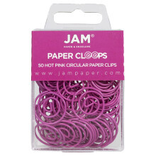 JAM PAPER Circulaire paperclips - Ronde paperclips - Felroze Fuchsia - 50/pak