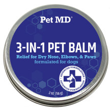 Balsamo per zampe di cane Pet MD - Idratante 3 in 1 per zampe, naso, muso e gomiti e protettori per zampe per cani - Cera per zampe da 2 oz con b