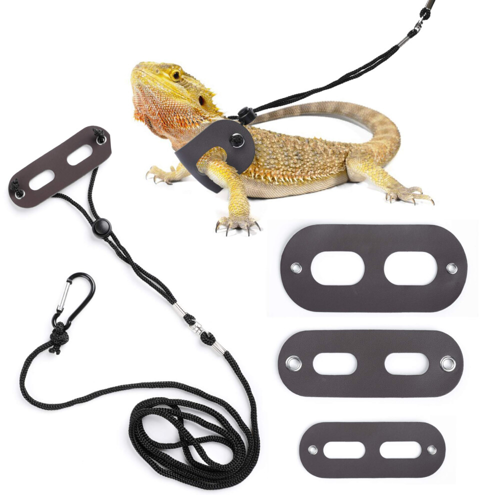 Harnais Et Laisse R Glables Polkastore Pour Dragon Barbu (Lot De 3 Sml) - Laisse En Cuir Souple Pour Reptiles Et L Zards, Pour Amphibiens Et Autr-image