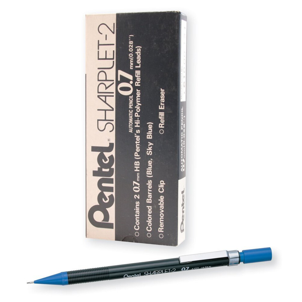Pentel Sharplet-2 Automatic Pencil (0.7Mm) Lead Size Blue Barrel Box Of 12 (A127c)
