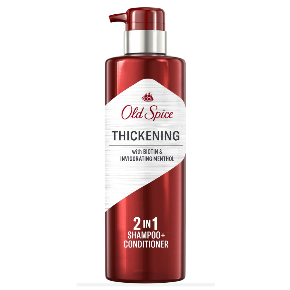 Old Spice Thickening 2-in-1 Men's Shampoo and Conditioner with Biotin and Invigorating Menthol  17.9 oz