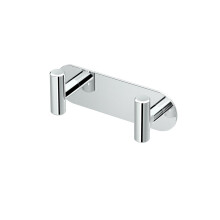 Gatco 1291 Modern Decor Wall Hook. Coat Hat Towel Robe Hook. For Entryway  Living  Kitchen  Bedroom  Bathroom. 2-hook. Chrome on Premium Brass.