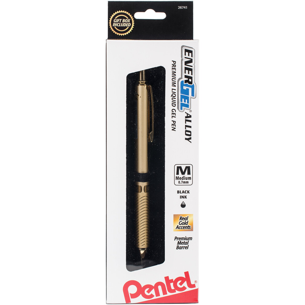Pentel Barrl-Energel Alloy Pen 1P Gel Ink Rollerball Pen (Bl407xbpa) Gold