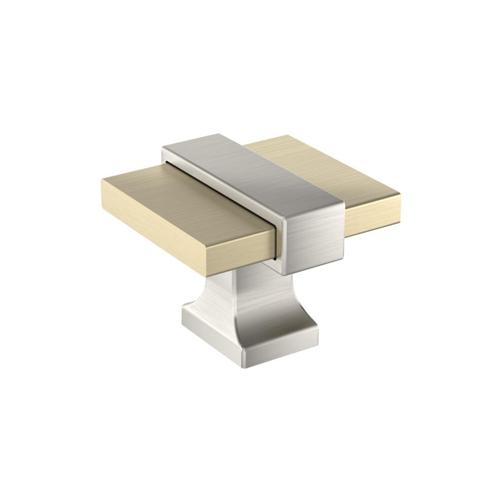 Photos - Furniture Hardware Amerock Overton 1-3/8 inch  Length Golden Champagne/Satin Nickel Cabinet Knob BP36680BBZG10 BP36680BBZG10(35mm)