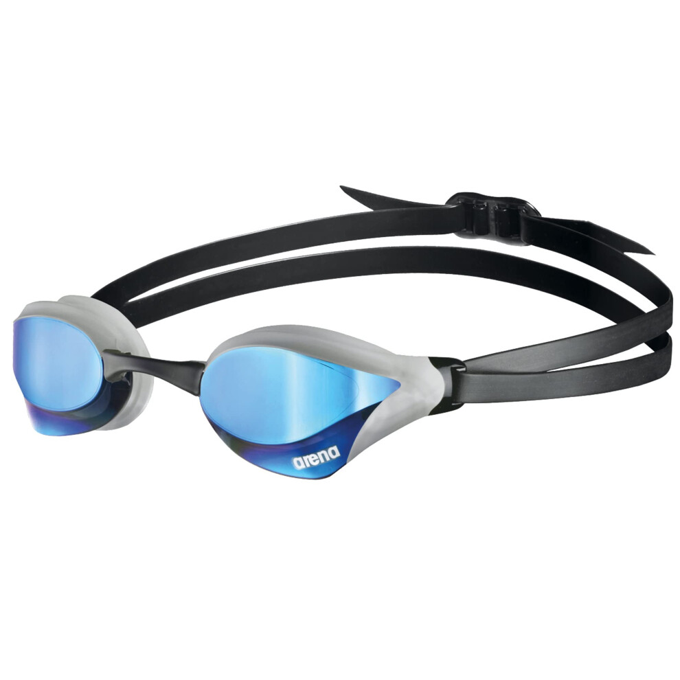 Arena Unisex Cobra Core Swipe Anti-Fog Racing Swim Goggles for Men and Women Polycarbonate Mirror Lens  Blue/Sliver