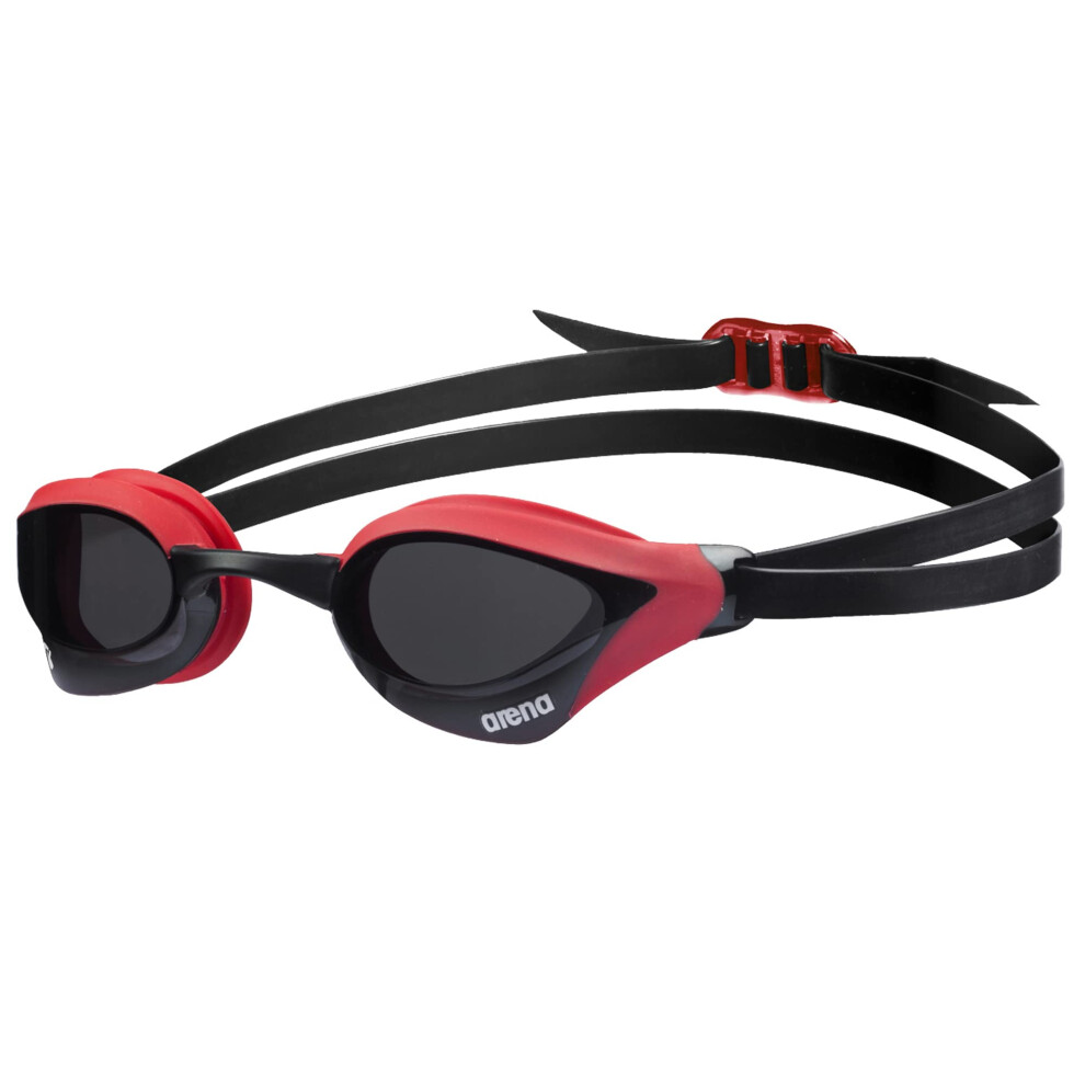 Arena Unisex Cobra Core Swipe Anti-Fog Racing Schwimmbrille F R Damen Und Herren, Polycarbonat, Nicht Verspiegelte Gl Ser, Rauch/Rot-image