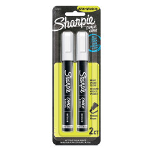 Marcadores de tiza SHARPIE de borrado en h medo, blancos, paquete de 2