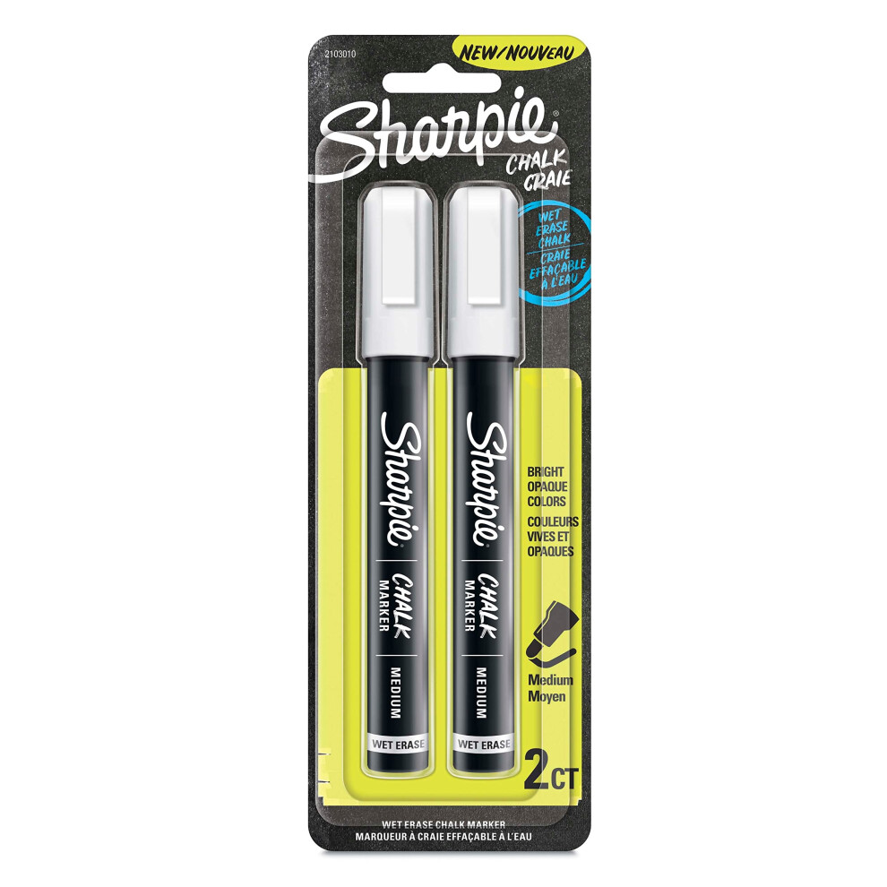 SHARPIE Chalk Marker  Wet Erase Markers  White  2 Count