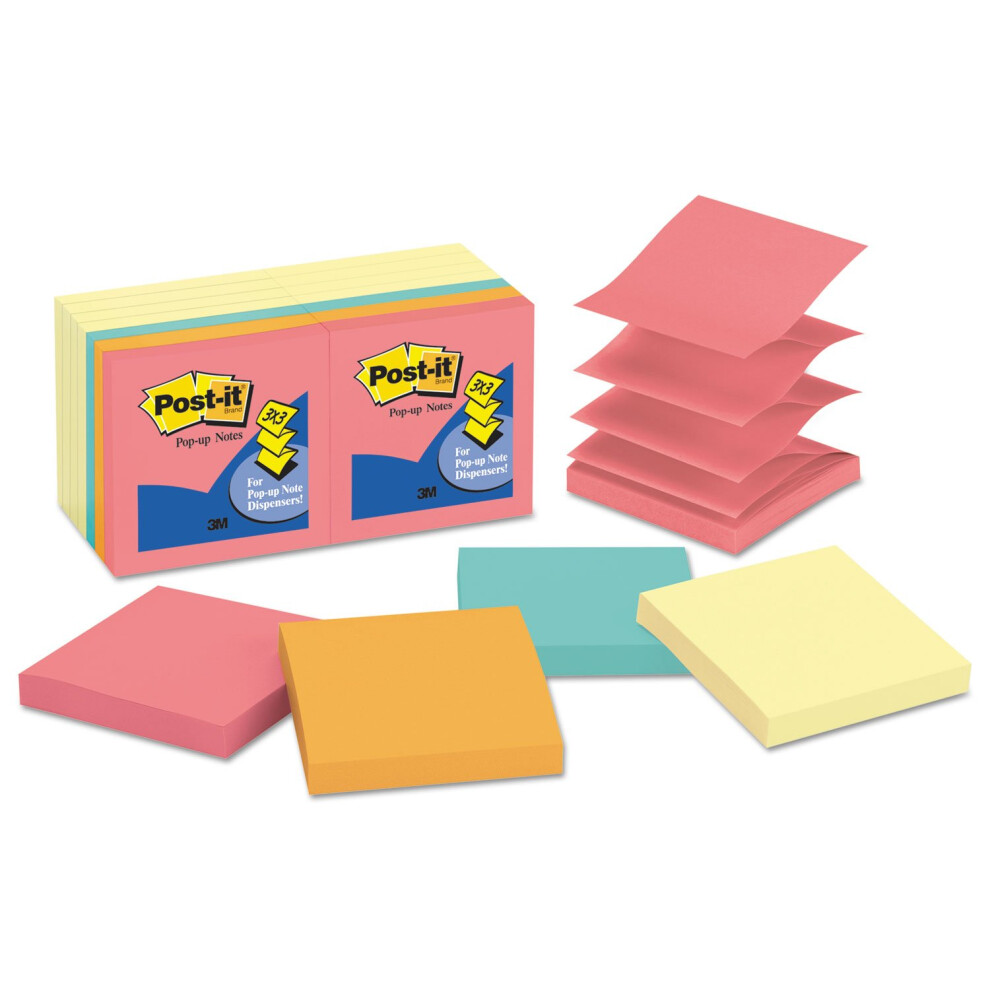 Post-it R33014YWM Original Pop-up Notes Value Pack  3 x 3  Canary Yellow/Cape Town  100-Sheet
