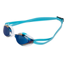 Arena python racing culos de natao para homens e mulheres proteo uv anti-nevoeiro ala dupla lente espelho azul/cu branco