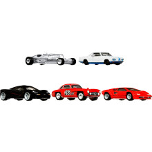 Hot Wheels Jay Leno's Garage Container Set 5 auto premium in scala 1:64 in contenitore da collezione in metallo/metallo e regalo Realriders per c
