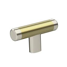 Amerock | Cabinet Knob | Polished Nickel/Golden Champagne | 2-5/8 inch (67 mm) Length | Esquire | 1 Pack | Drawer Knob | Cabinet Hardware