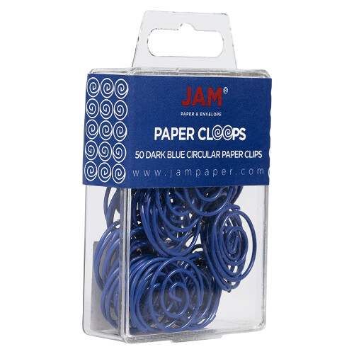JAM PAPER Κυκλικοί Κλιπς - Στρογγυλοί Κλιπς - Σκούρο Μπλε - 50/Συσκευασία 1