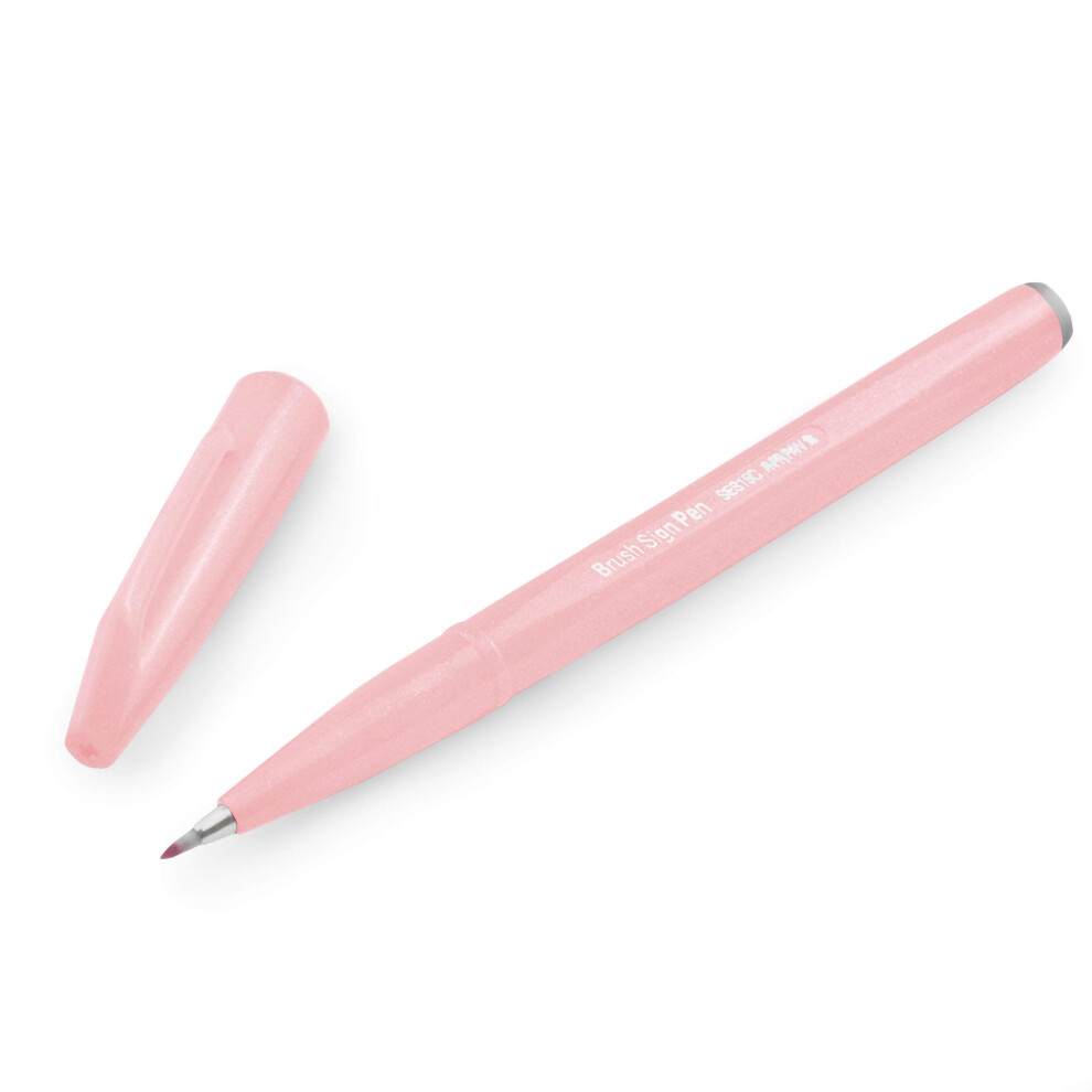 Pentel Brush Sign Pen Ses15c-12 Fibre-Tip Pen 1 Pale Pink