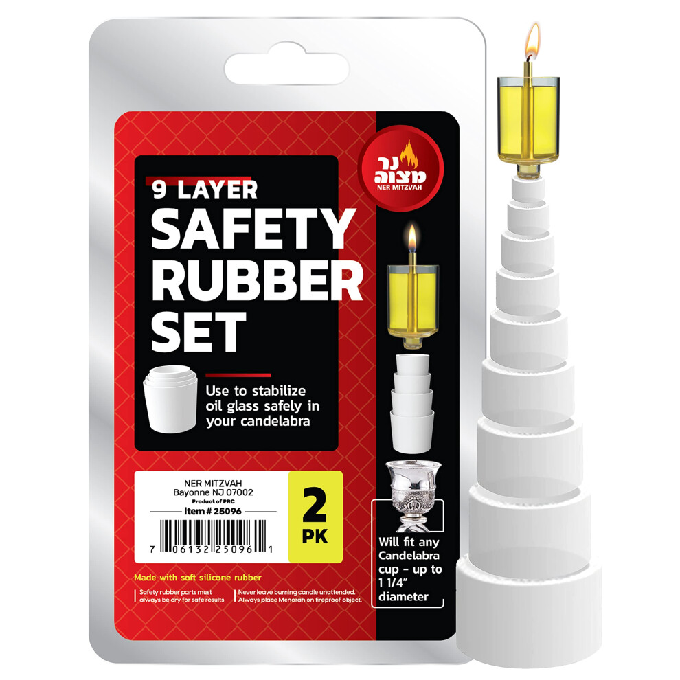 Ner Mitzvah Sicherheitsgummi-Set Fr Lkerzenbecher 9 Schichten 2Er-Pack Fr Chanukka-Menora-Lbecher Und Shabbos-Kerzen In Canadlabras-image