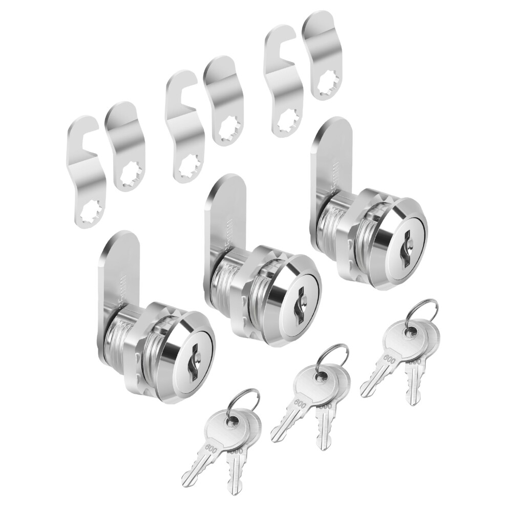 Bates- Cabinet Locks With Keys 5/8"""" 3 Pack Cam Locks For Cabinets Keyed Alike File Cabinet Lock With Key 810168266671