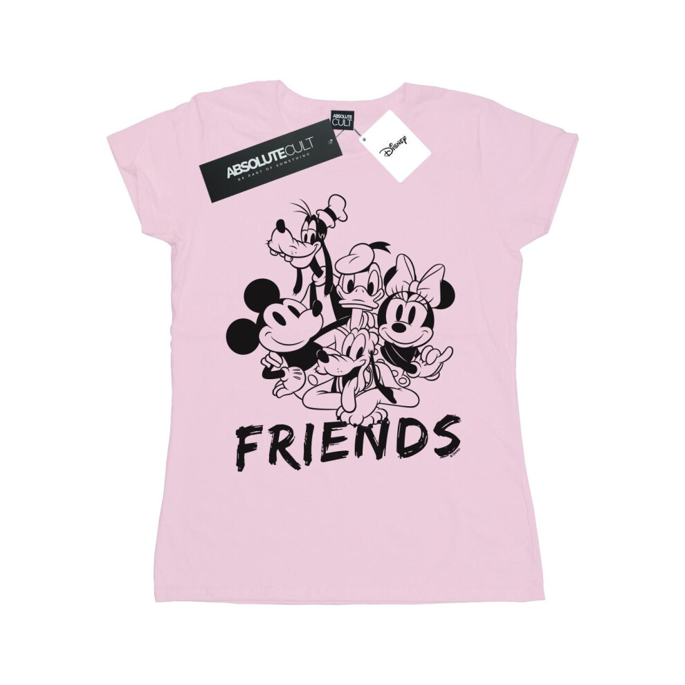 (L, Baby Pink) Disney Womens/Ladies Mickey Mouse And Friends Cotton T-Shirt