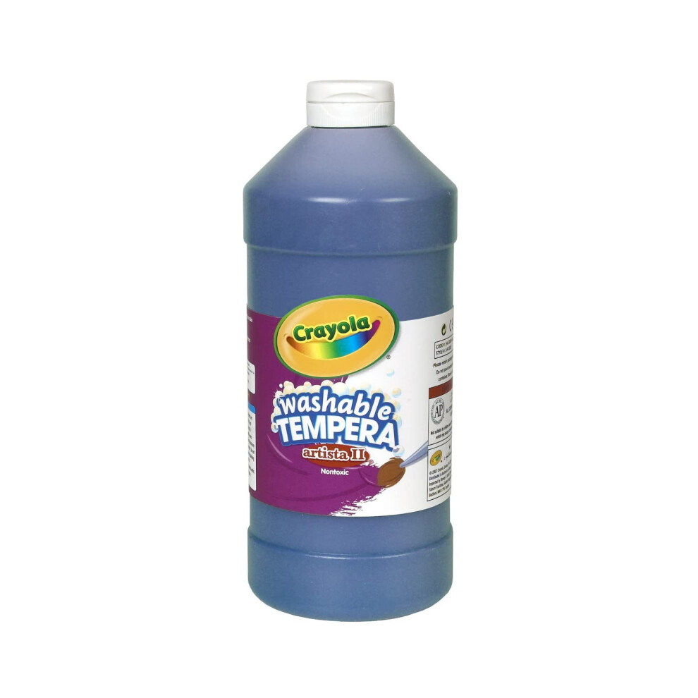 Crayola Washable Tempera Paint For Kids  Blue Paint  Classroom Supplies  Non Toxic  32 Oz Squeeze Bottle
