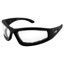 Global Vision Triumphant 24 Gewatteerde Motorzonnebril Glanzend Zwart Frame Transformerend Meekleurend Helder om te Roken Lenzen Z87+