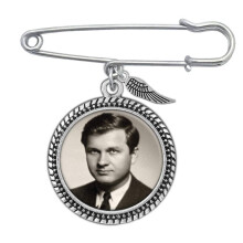 Hochzeits-Boutonniere-Blumenstrauß-Charm-Anstecknadel, Engelsflügel-Foto-Charm, Mutter der Braut und Bräutigam, mit Foto-Größenänderungssoftware