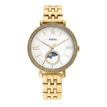 Damski zegarek Fossil Jacqueline Quartz ze stali nierdzewnej Wielofunkcyjny zegarek z fazami księżyca Kolor: złoty (model: ES5167)