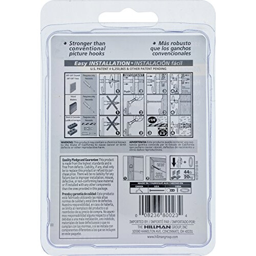 Hillman 122411 Extra Heavy Duty MegaHook Kit 75lbs 2
