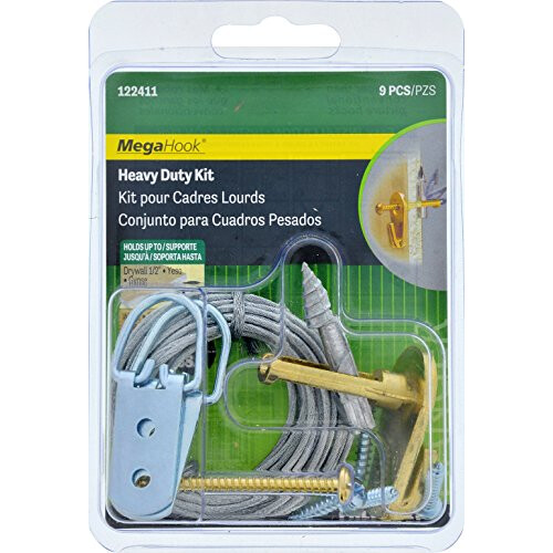 Hillman 122411 Extra Heavy Duty MegaHook Kit 75lbs 1