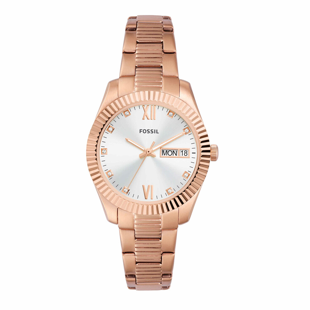Fossil Women's Scarlette Mini Quartz Stainless Steel Three-Hand Watch  Color: Rose Gold (Model: ES5200)