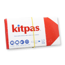 ????? Kitpas Crayon Medium 12 Colours - Bright Bold Crayons for Almost any Surface including Paper Glass and Mirrors