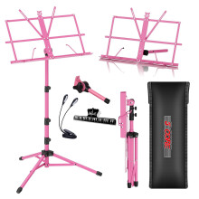 5 Core Muziekstandaard 2 in 1 Professionele Draagbare Verstelbare 27.6-67 Inch Vouwbare Notenhouder