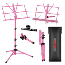 5 Core Muziekstandaard 2 in 1 Professionele Draagbare Verstelbare 27.6-67 Inch Vouwbare Notenhouder