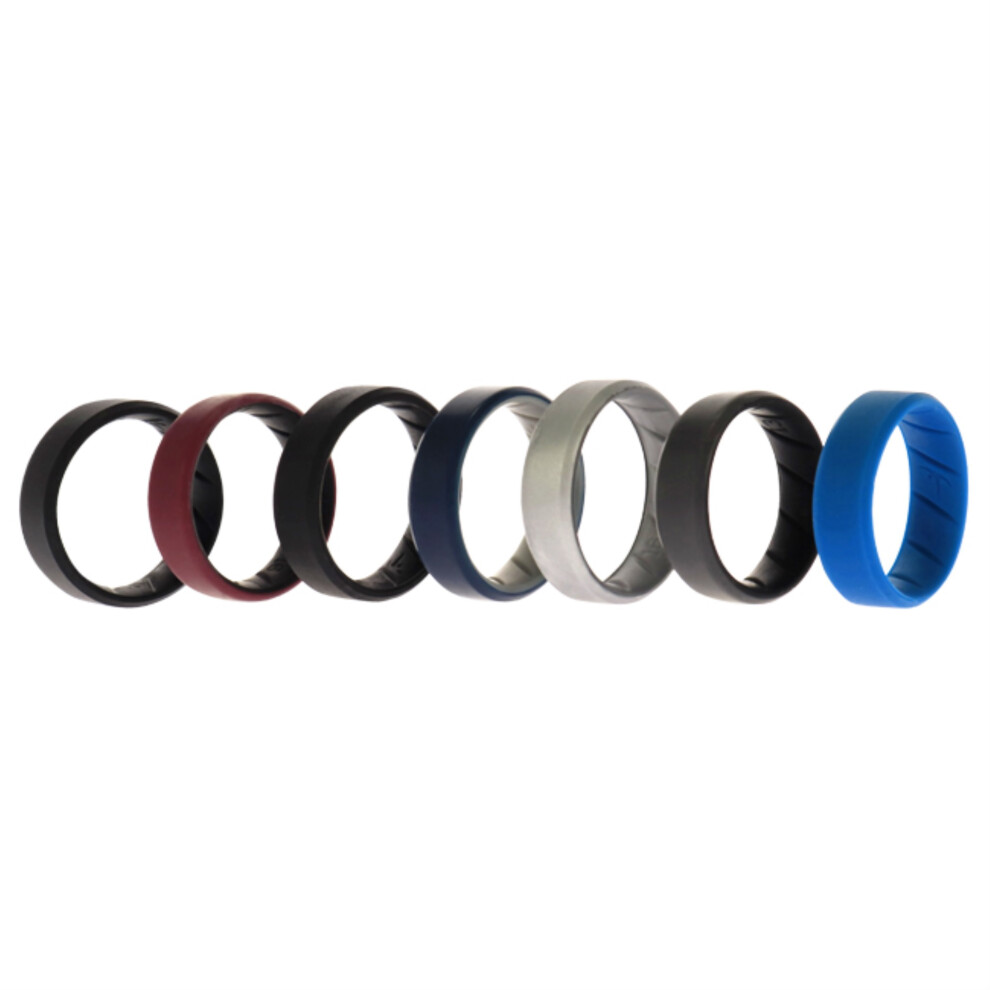 Zestaw PierśCieni śLubnych Silikonowych Br 8 Mm - Czarny Firmy Roq Dla MężCzyzn - PierśCionek 7 X 16 Mm-image