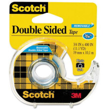 Engrosfall av 25 - 3M Scotch Avtagbar Dubbelhäftande Tejp, 3/4"x400", 12 Rullar/BX, Klar