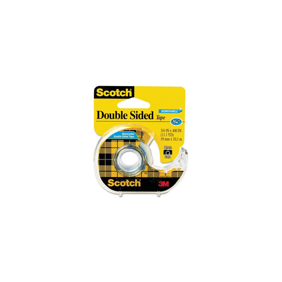 Wholesale CASE of 25 - 3M Scotch Removable Double-coated Tape-Double-sided Removable Tape  3/4""""x400""""  12 Rolls/BX  Clear