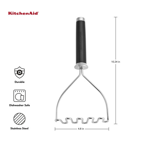 KitchenAid Espremedor de arame de ao inoxidvel gourmet KitchenAid 10,24 polegadas preto 2